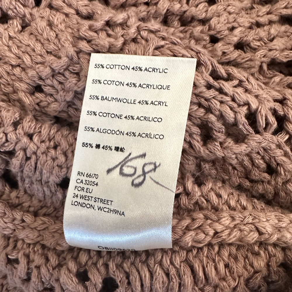 Free People Mauve Open-Knit Long Cardigan – Boardwalk Brown – Size Small (NWT) - Picture 8 of 12